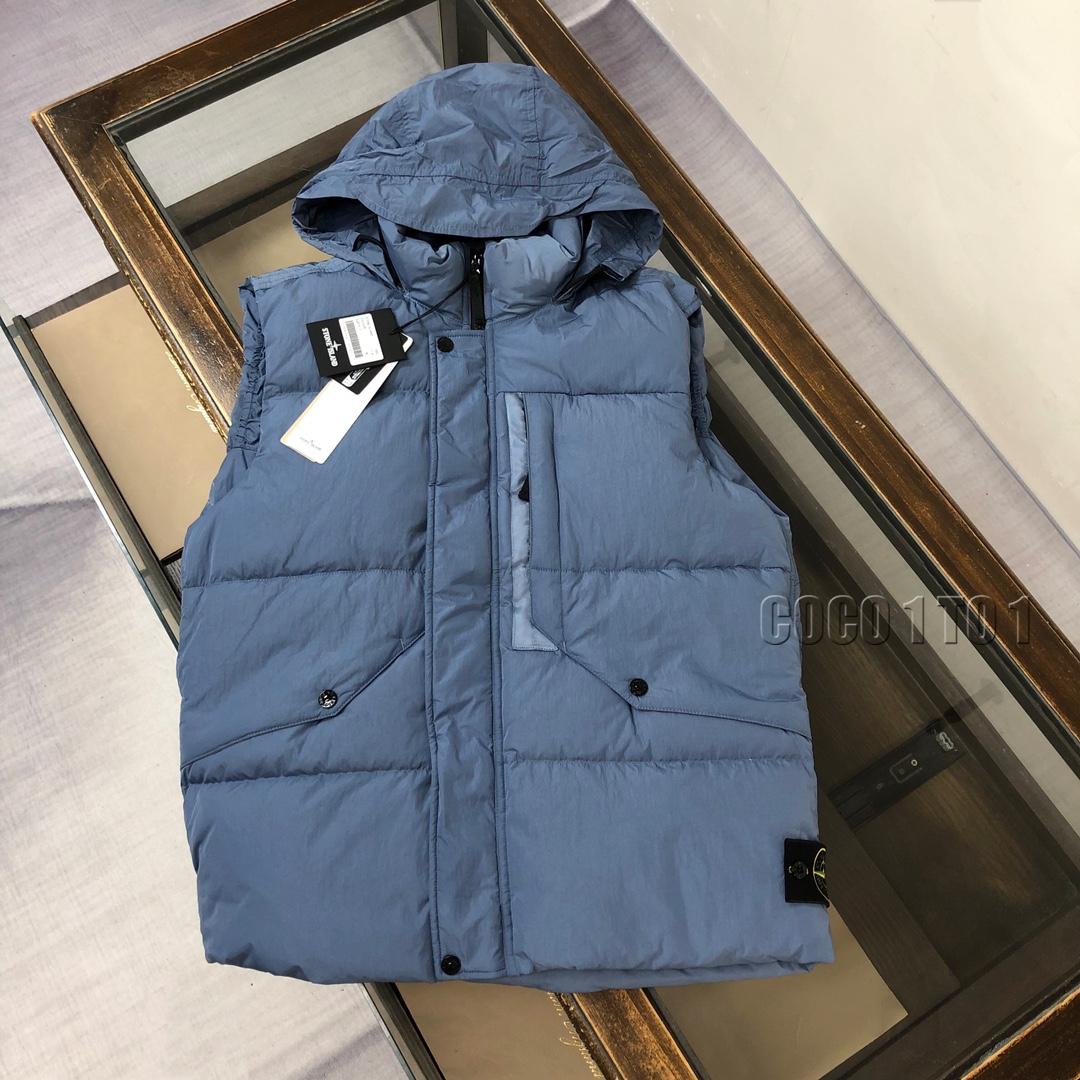 STONE ISLAND Down Vest Blue