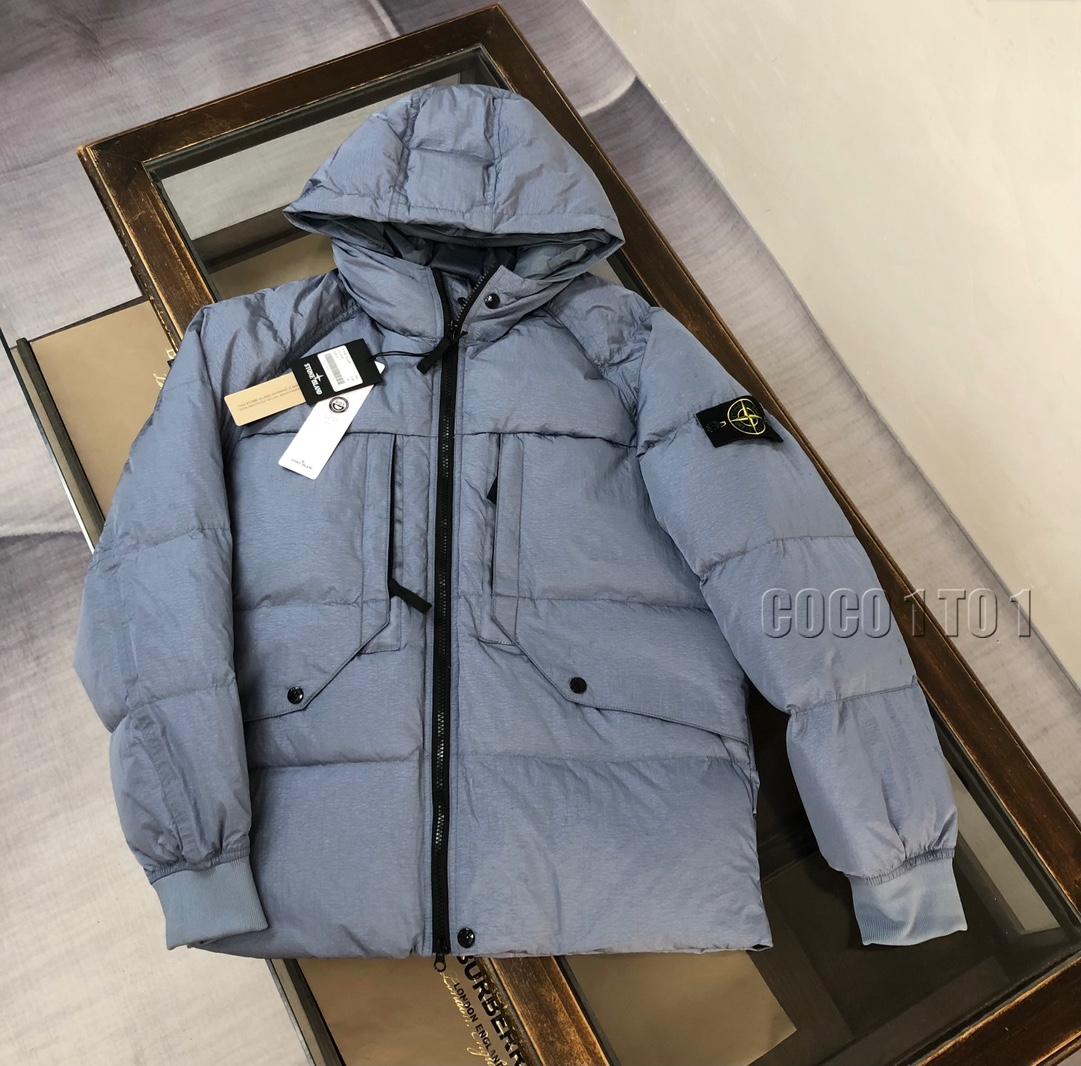 STONE ISLAND Down Jacket Blue