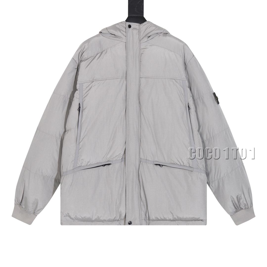STONE ISLAND NYLON METAL DOWN JACKET TOPSTONEY Gray