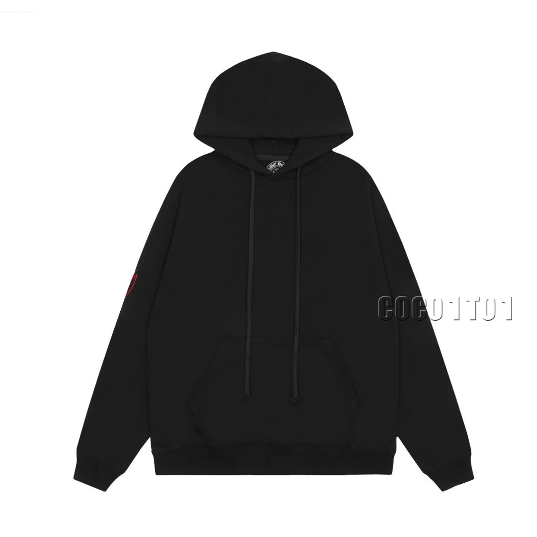 Chrome Hearts Embroidered Print Heavyweight Hoodie Black