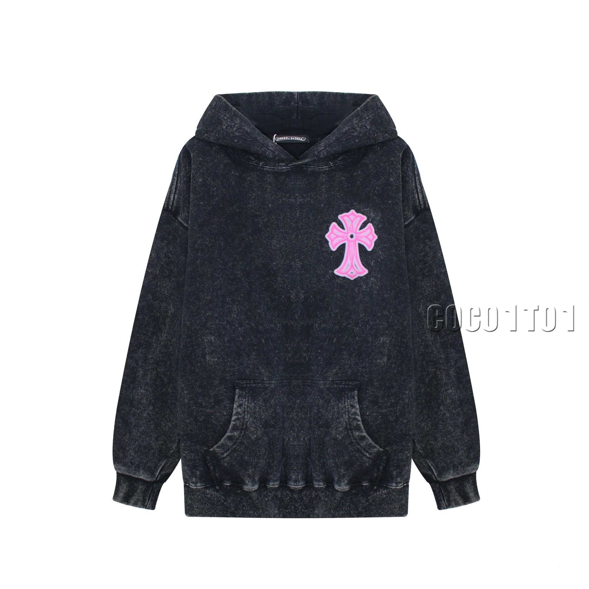 Chrome Hearts Heavyweight Washed Vintage Hoodie Washed Black/Pink