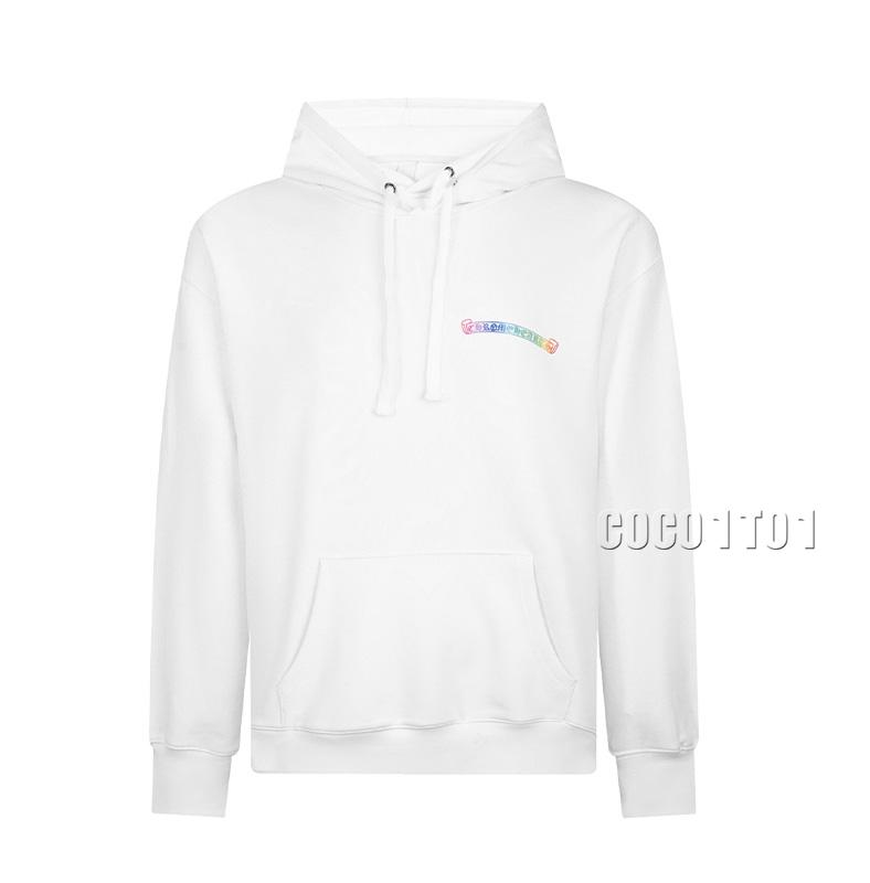 Chrome Hearts Printed Horseshoe Gradient Print Hoodie White