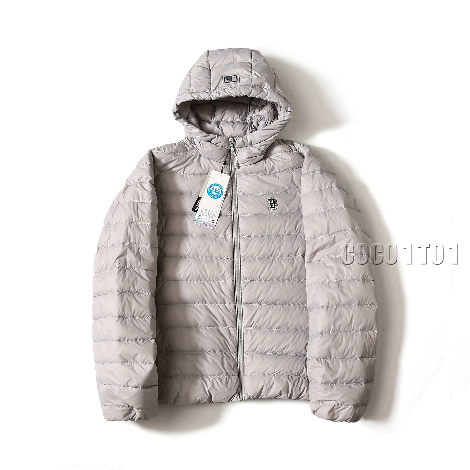 MLB Front Embroidered Letter Logo Down Jacket White