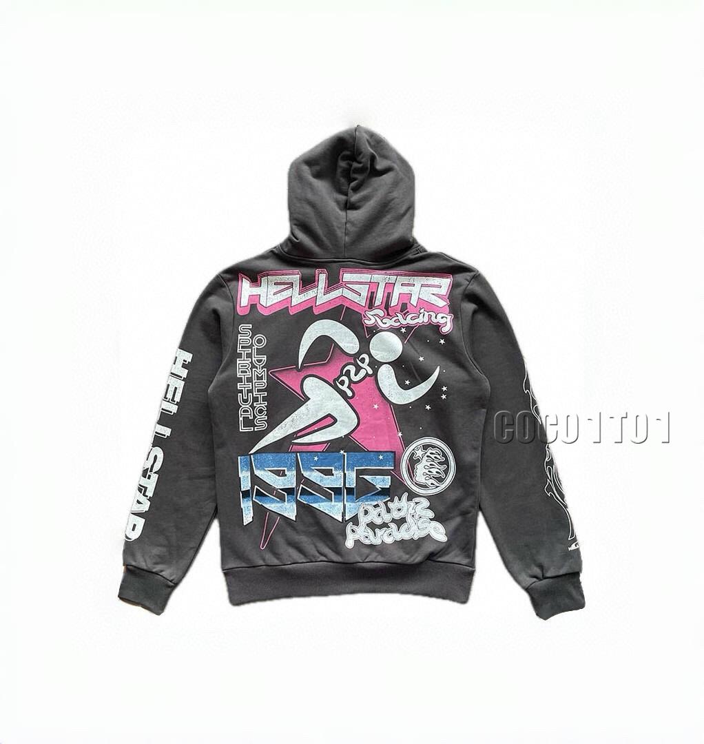 Hellstar Studios Spiritual Running spirit running letter print hooded sweatshirt