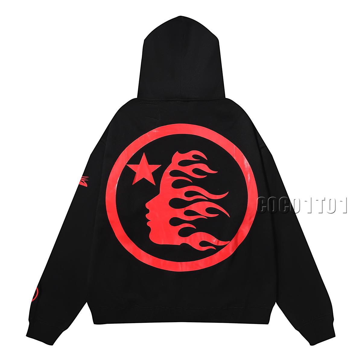 Hellstar classic pattern print hoodie sweatshirt black
