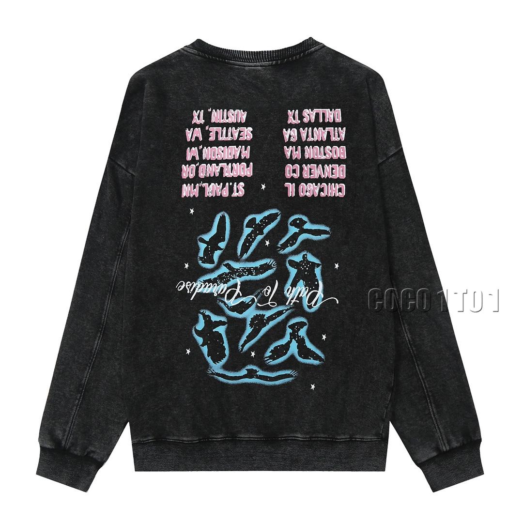 Hellstar Distressed Loose Crewneck Sweatshirt Black