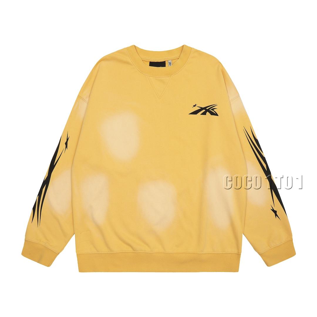 Hellstar Studios Sports Hoodie Vintage Crewneck Sweatshirt Yellow