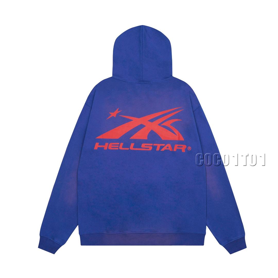Hellstar Studios Gel Hooded Sweatshirt Vintage BLUE
