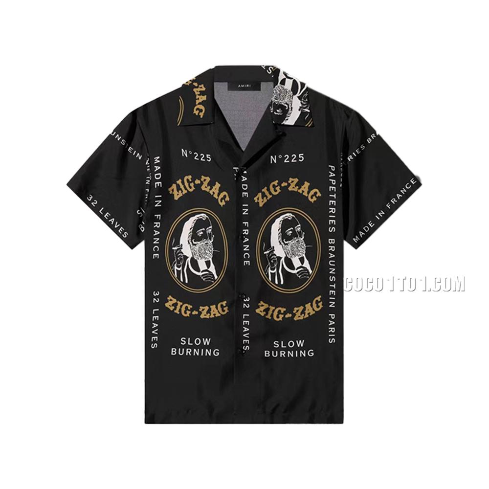 AMIRI new old man short-sleeved patch positioning print