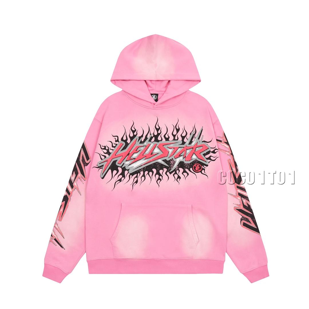 Hellstar letter LOGO print round neck sweatshirt Pink