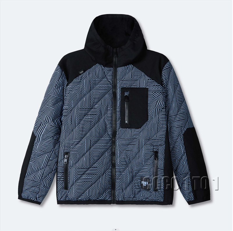 FENDI High Collar Hooded Nylon Jacket