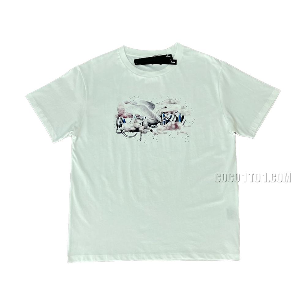 AMIRI cashew flower print short-sleeved rear paste print print