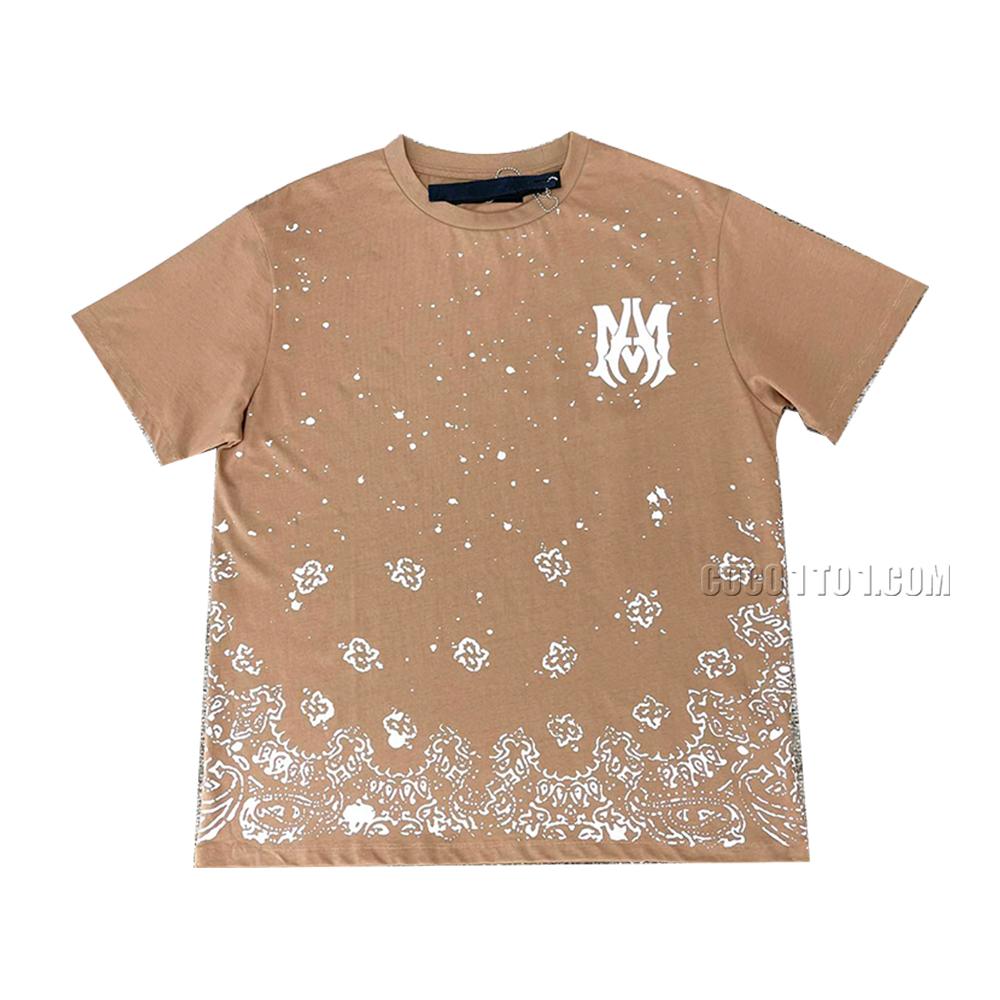 AMIRI graffiti fluorescent orange print short-sleeved rear print