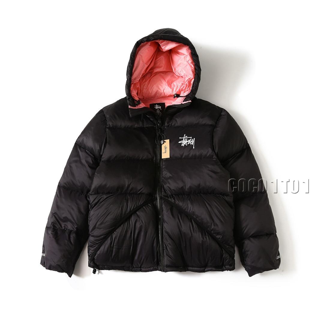 Stussy Pink Lined Hooded Down Jacket