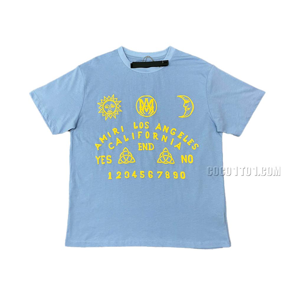 AMIRI new print yellow foam T-shirt short-sleeved wide golden yellow foam letter print