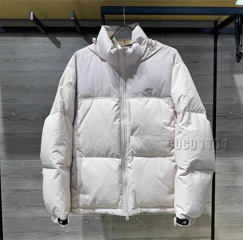 New Balance color-blocked hooded down jacket pink