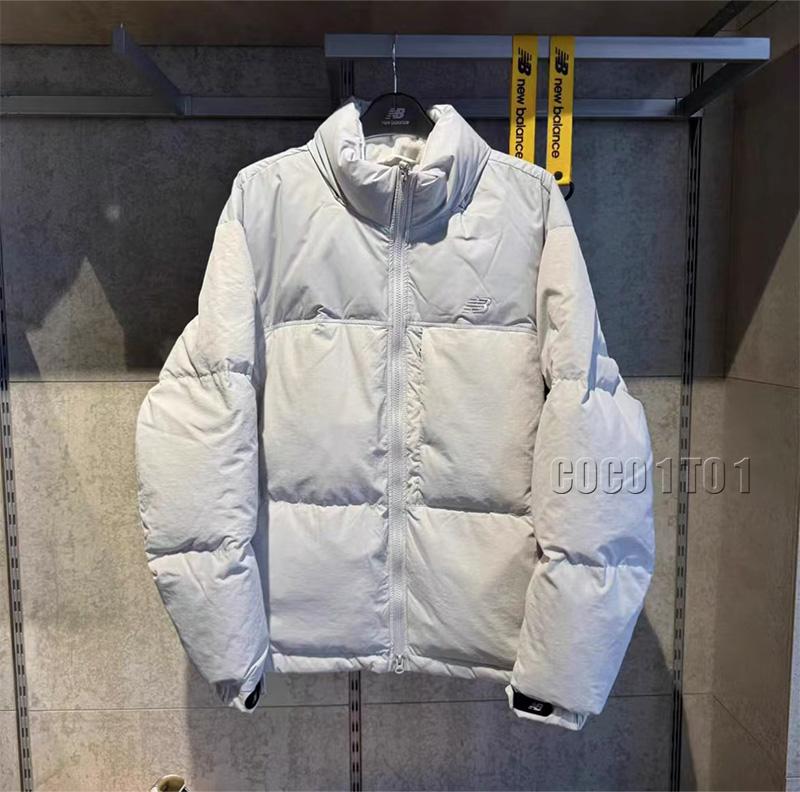 New Balance color-blocked hooded down jacket light blue