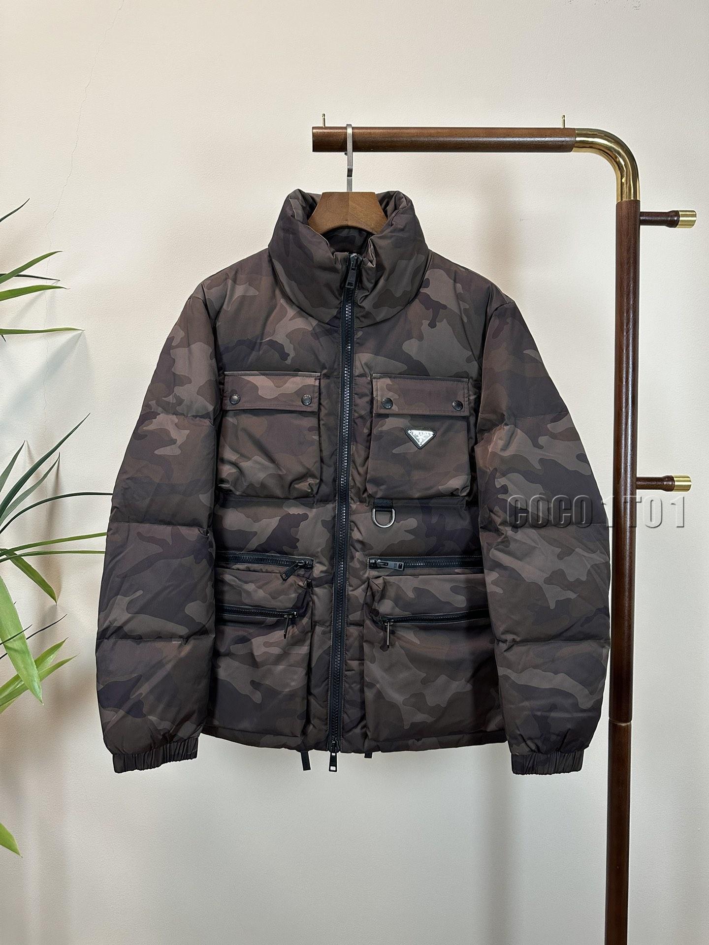 Prada Camouflage Hooded Down Jacket