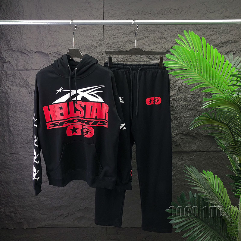 Hellstar If You Don't Like Us Beat Us Skull Print Hoodie Suit Black