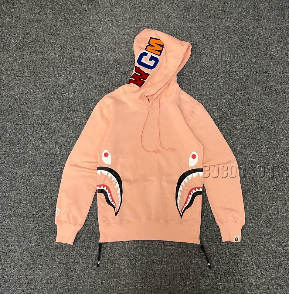 BAPE SIDE ZIP SHARK Shark Hoodie Pink