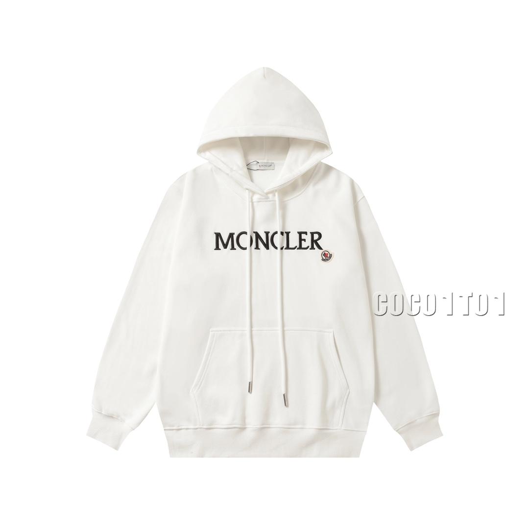 MONCLER Embroidered Hoodie White
