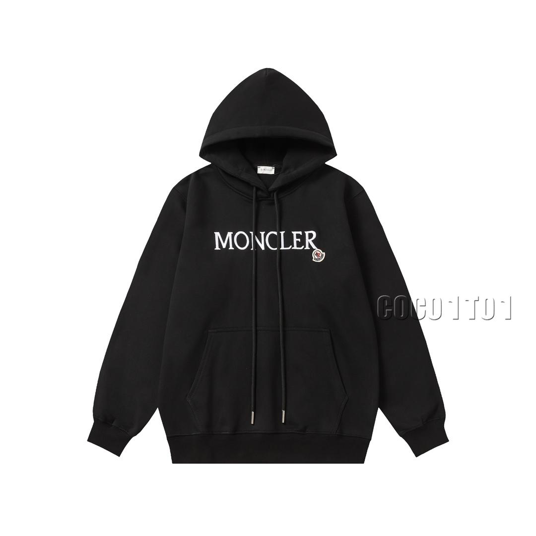 MONCLER Embroidered Hoodie Black
