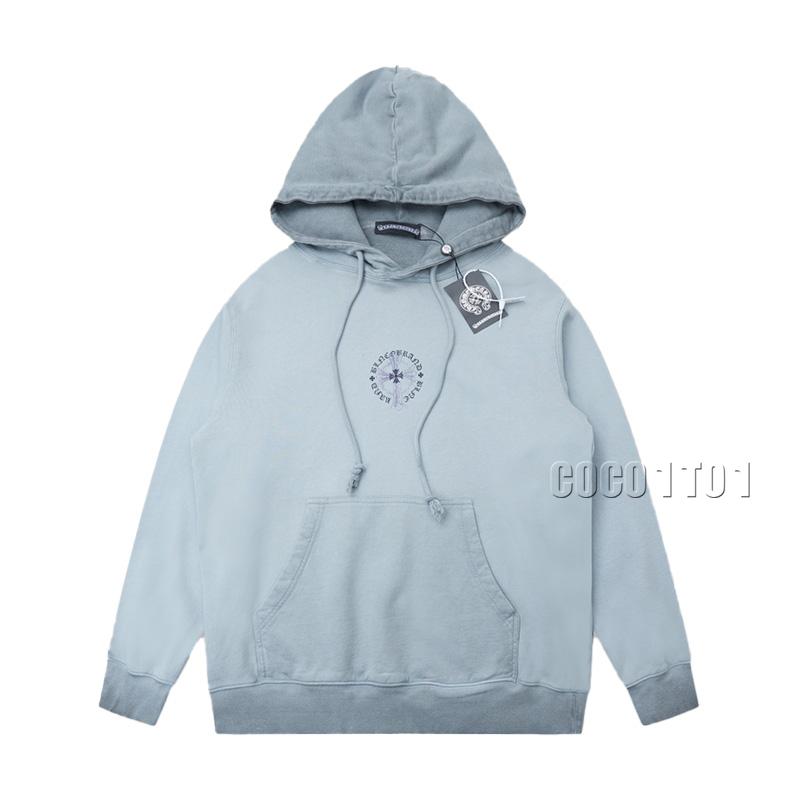 Chrome Hearts Cross Letter Print Hoodie Iron Grey
