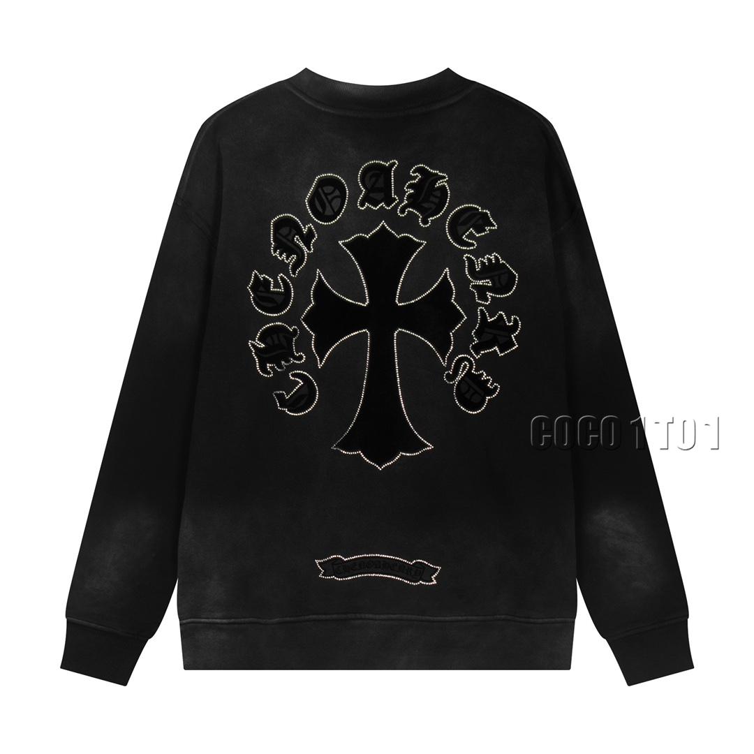 Chrome Hearts Diamond Print Crewneck Sweatshirt Black