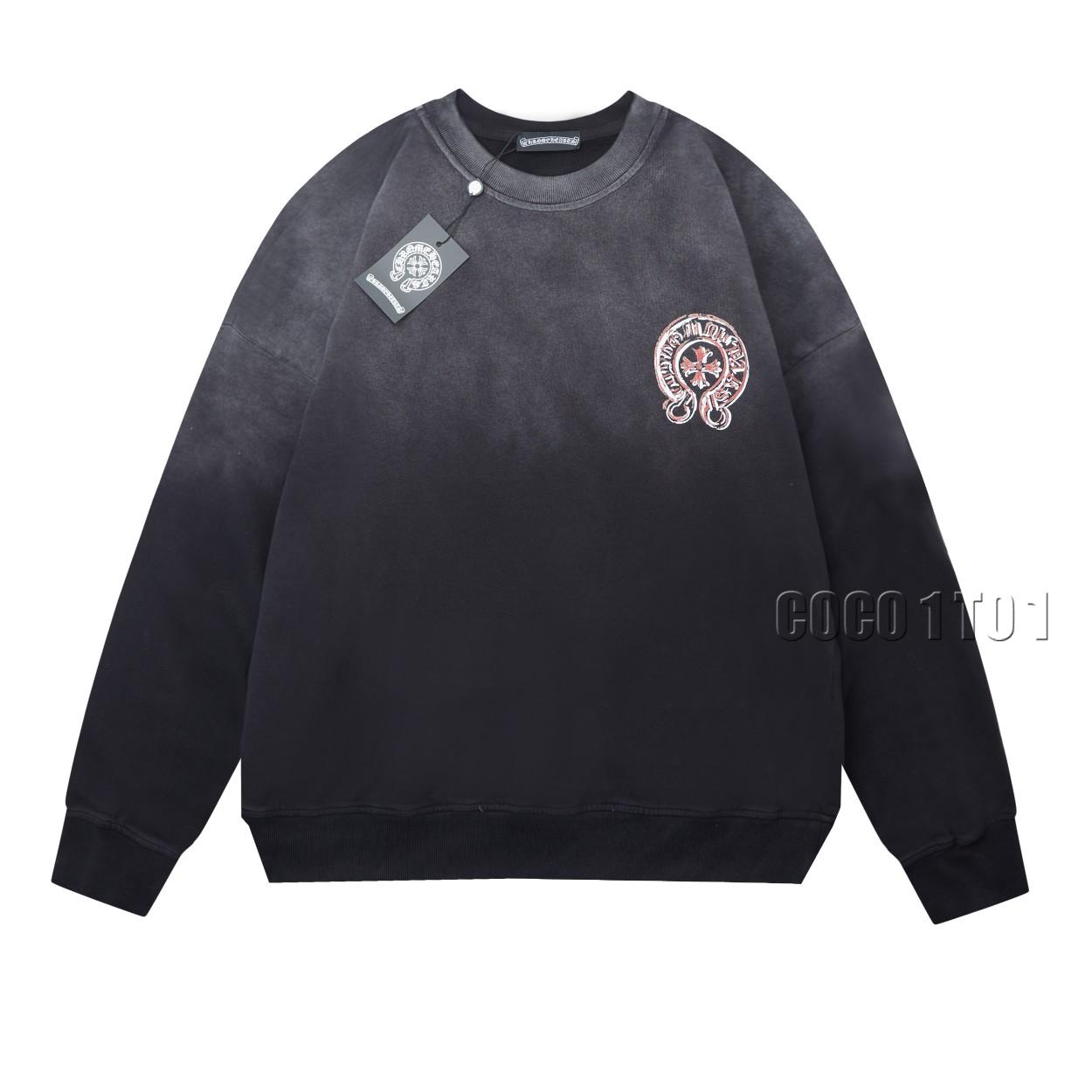 Chrome Hearts Gradient Rhinestone Logo Crewneck Sweatshirt Black Gradient