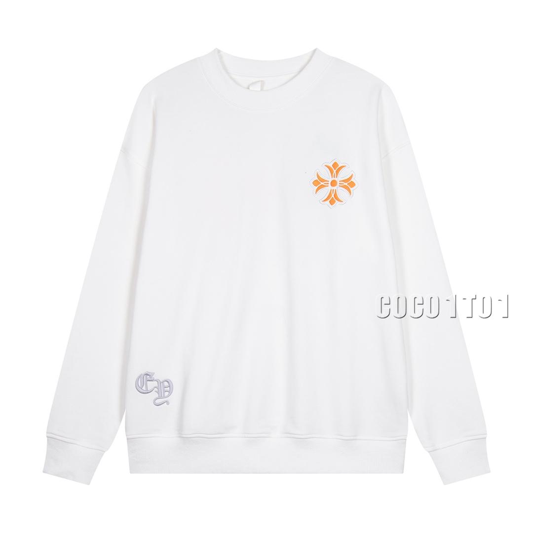 Chrome Hearts Embroidery + Padded Embroidery Crewneck Sweatshirt White