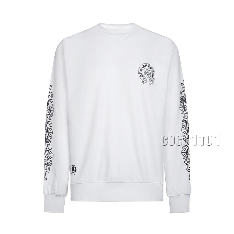 Chrome Hearts Horseshoe Sanskrit Scroll Print Crewneck Sweatshirt White