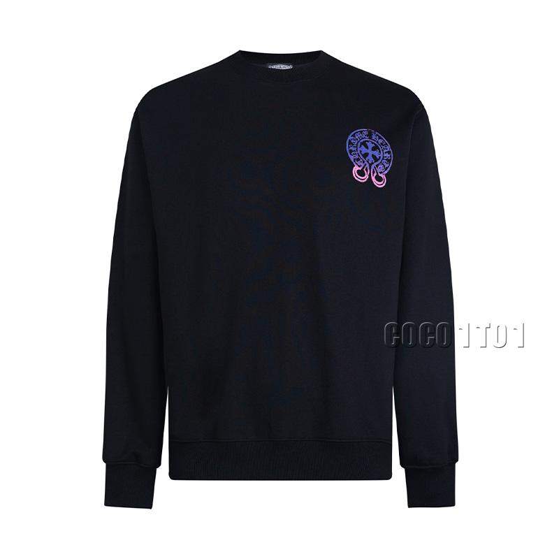 Chrome Hearts Horseshoe Sanskrit Gradient Print Crewneck Sweatshirt Black