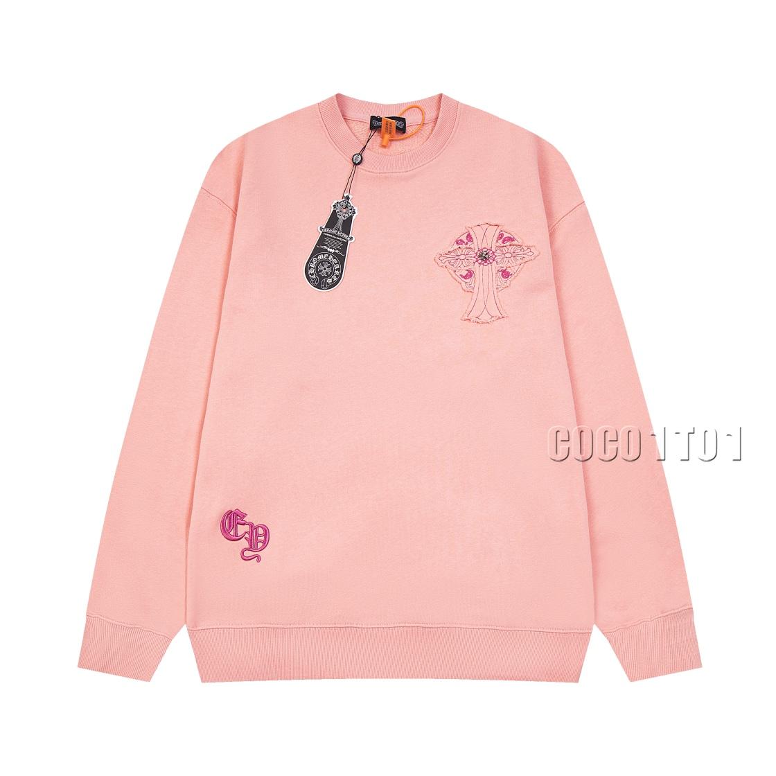 Chrome Hearts 3D Padded Embroidery Crewneck Sweatshirt Pink