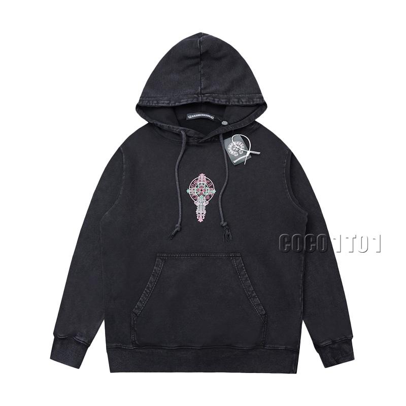 Chrome Hearts Cross Letter Print Hoodie Black
