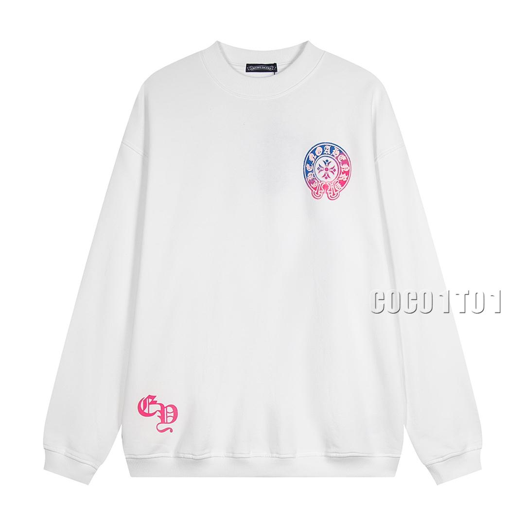 Chrome Hearts Spray Print Crewneck Sweatshirt White