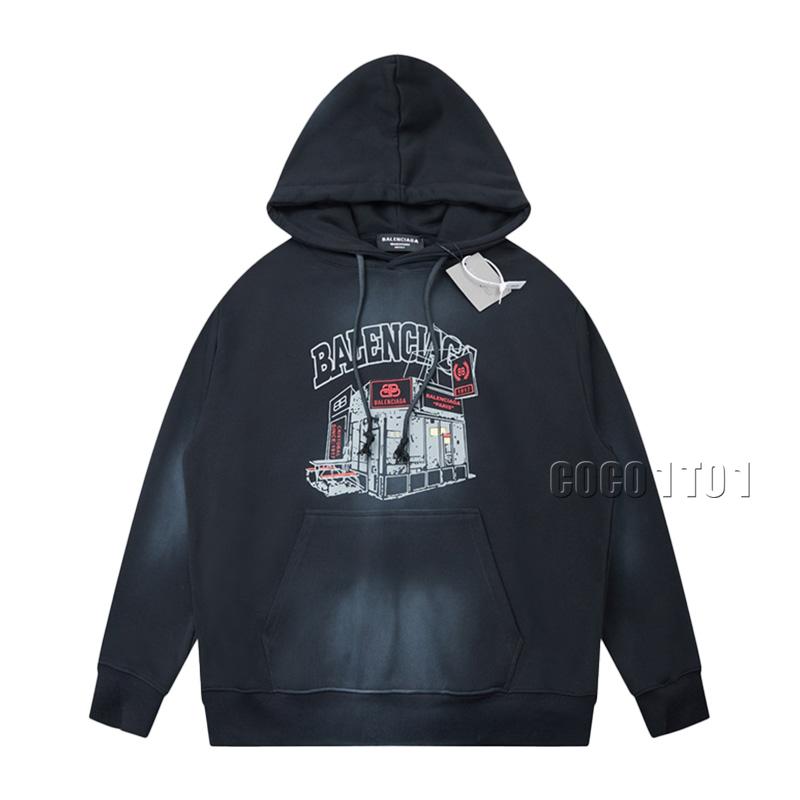 Balenciaga Graffiti Vintage Vacation Villa Hoodie Black