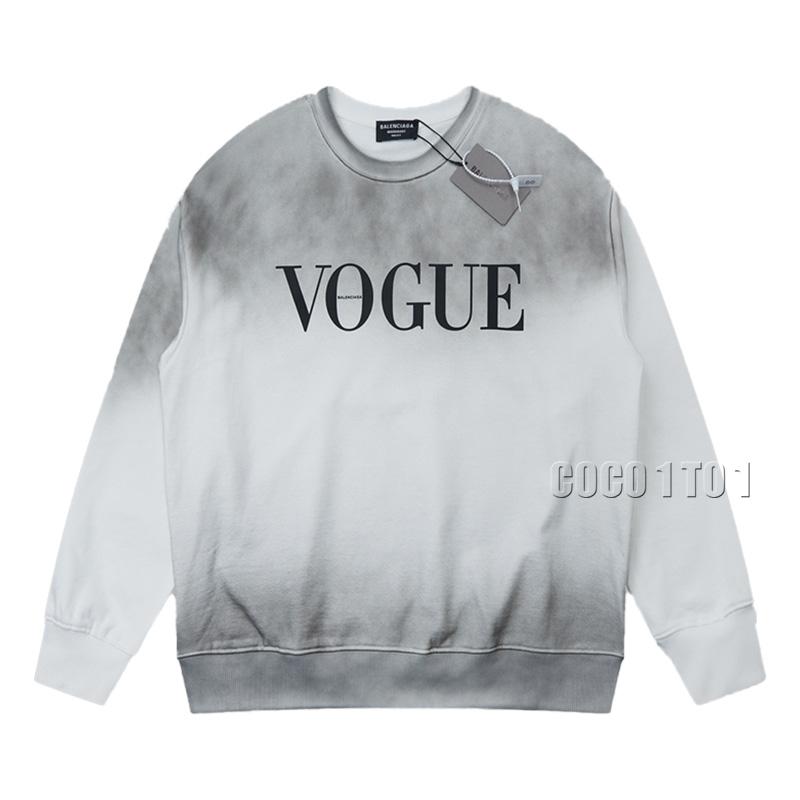 Balenciaga Graffiti Vintage Eiffel Tower Pullover Sweatshirt White