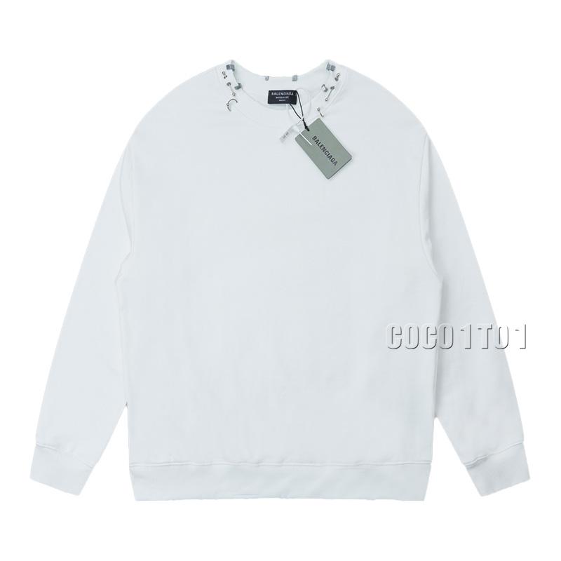 Balenciaga Studded Pullover Sweatshirt White