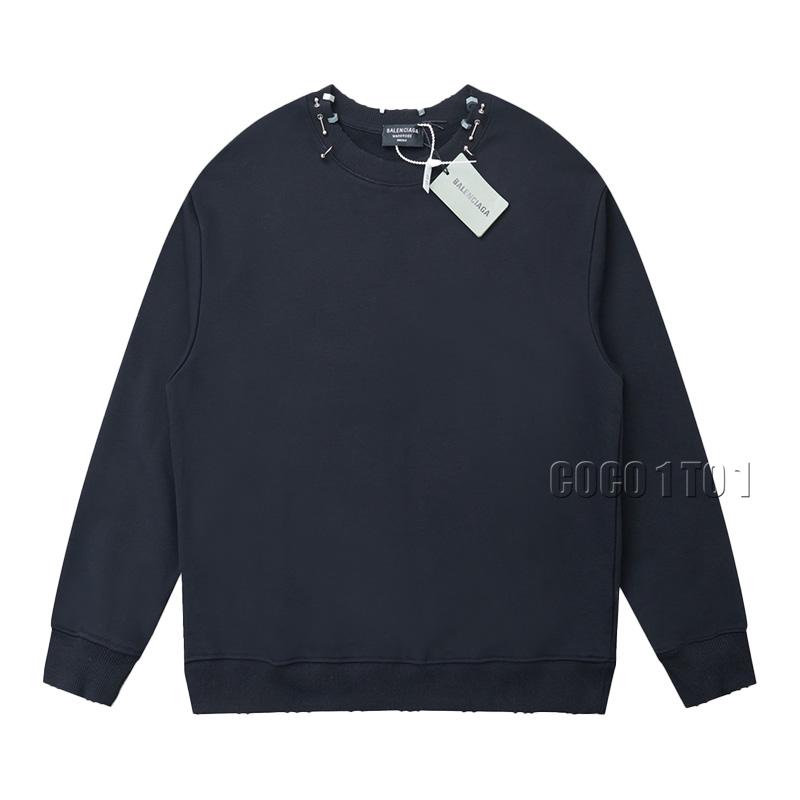 Balenciaga Studded Pullover Sweatshirt Black
