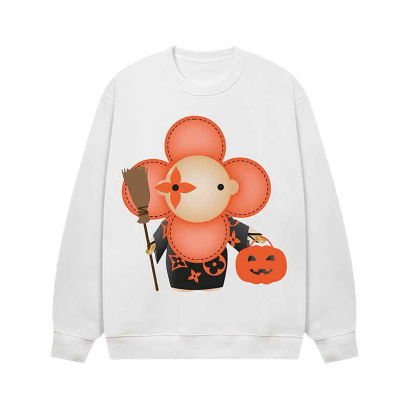 Louis Vuitton Halloween Sunflower Crewneck Sweatshirt White