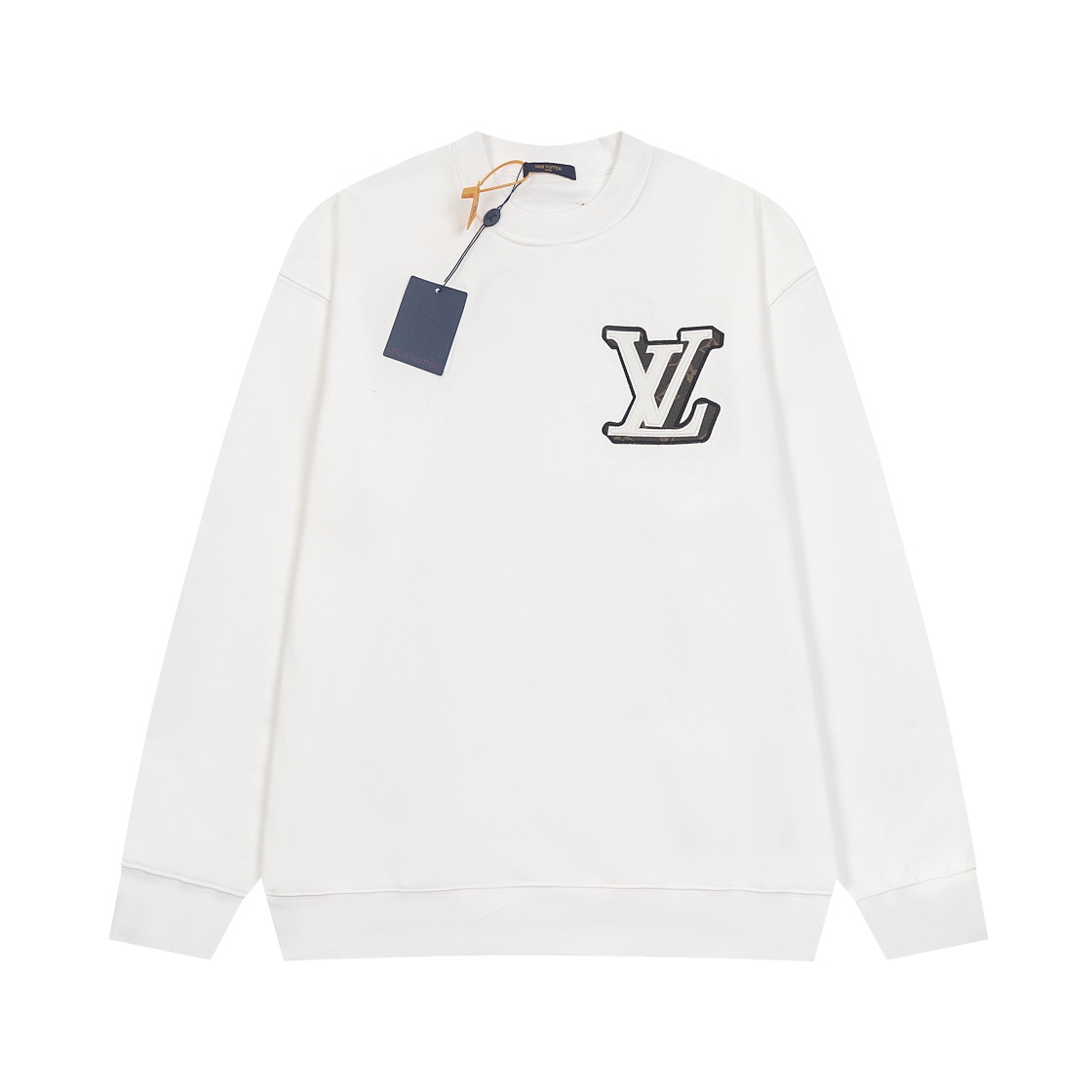 Louis Vuitton Monogram Leather Embroidery Crewneck Sweatshirt
