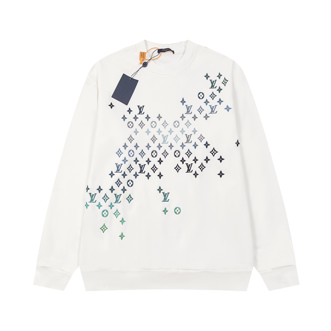 Louis Vuitton Gradient Embroidered Crewneck Sweatshirt White
