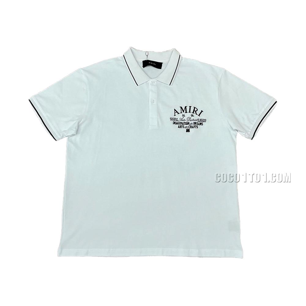 AMIRI Polo Ground Short-Sleeve Embroidered Logo Letter