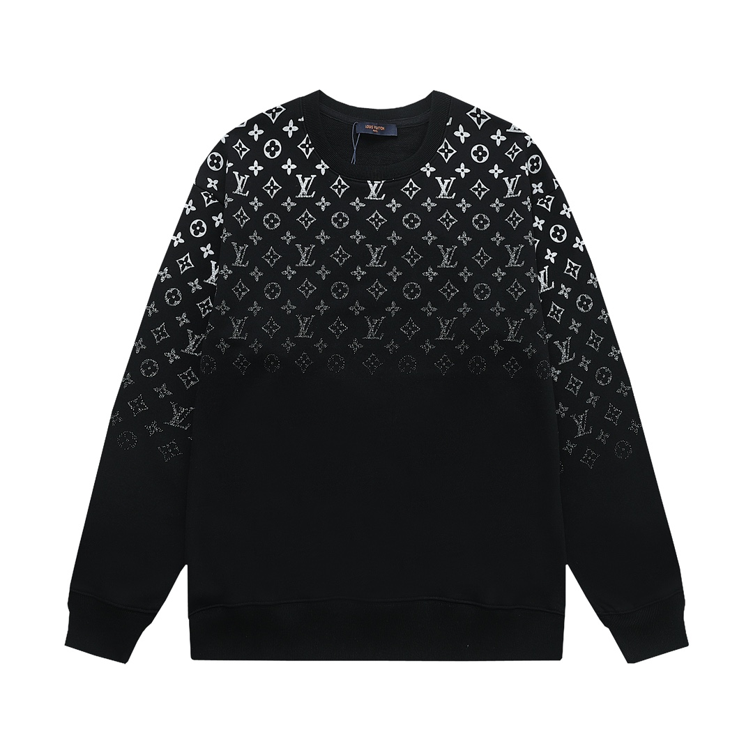Louis Vuitton Gradient Letter Logo Crewneck Sweatshirt Black