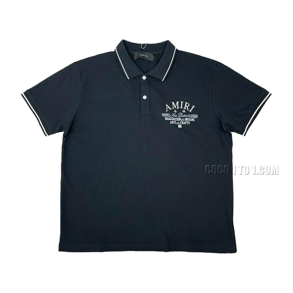 AMIRI Polo Ground Short-Sleeve Embroidered Logo Letter