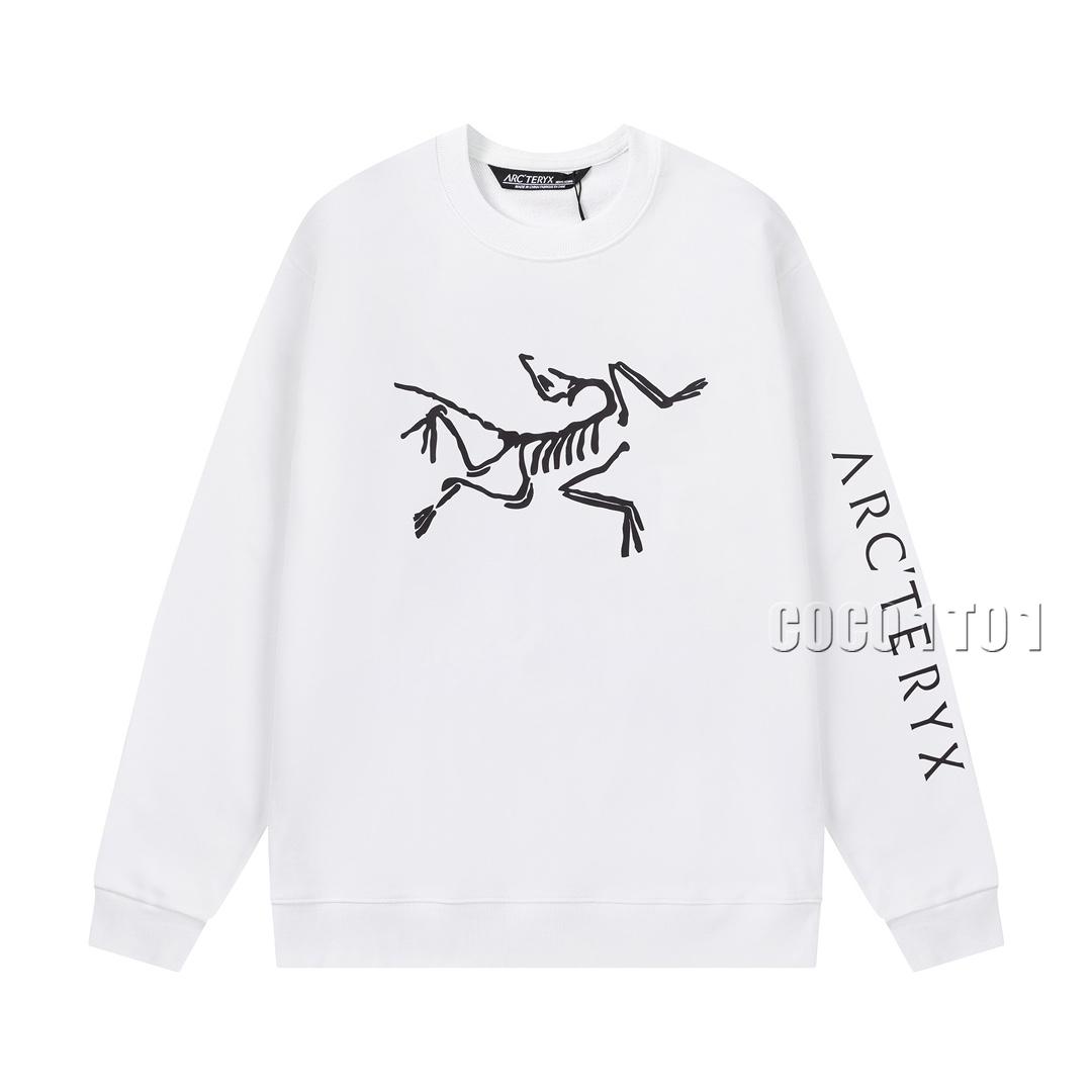 Arc'teryx Spray Print Bird Letter Logo Crew Sweatshirt White