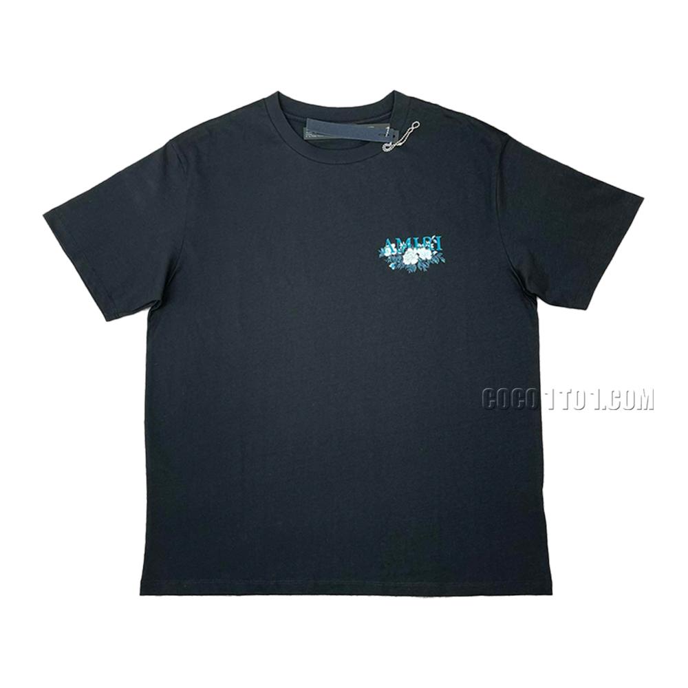AMIRI New Rose Printed Short-Sleeve T-Shirt with High-Definition Digital Print on the Back