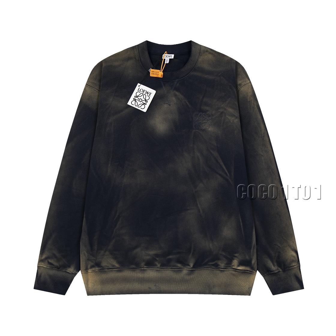 LOEWE Hand-drawn Embroidery Crew Sweatshirt Black