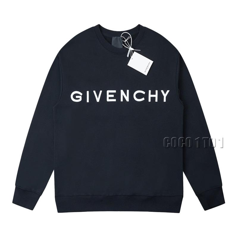 GIVENCHY Classic Logo Embroidery Pullover Sweatshirt Black