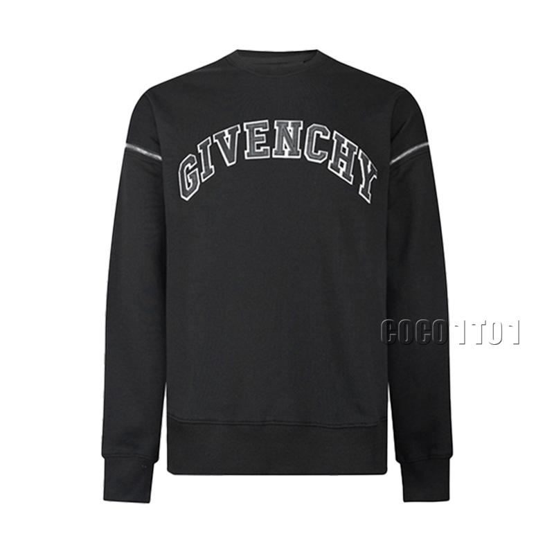 GIVENCHY Leather Patch Embroidery Crew Sweatshirt